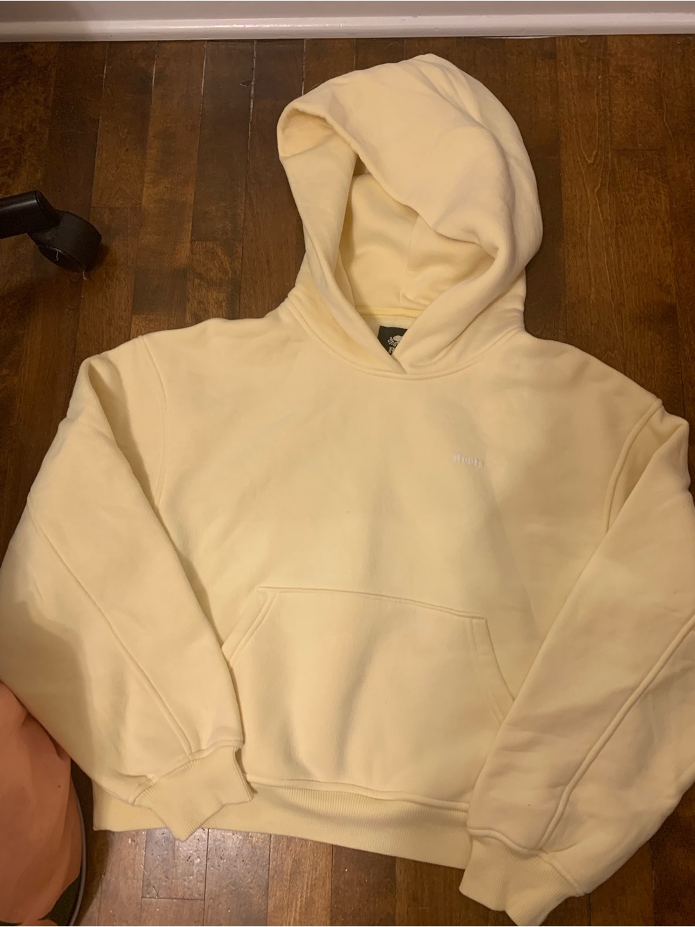 Roots Cream Crewneck Hoodie - Soft Pale Yellow